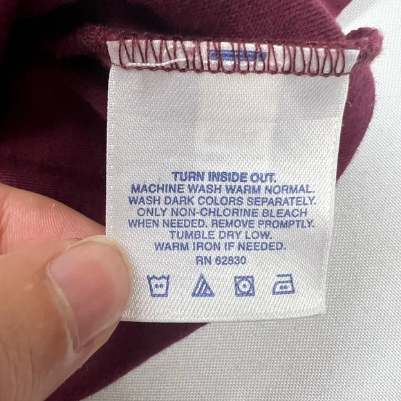 Land’s End Men’s Long Sleeve Burgundy Polo Shirt Size Large Preppy Classic - Picture 6 of 7